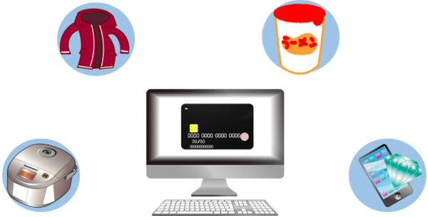 クレジットカードをネットで使う画像